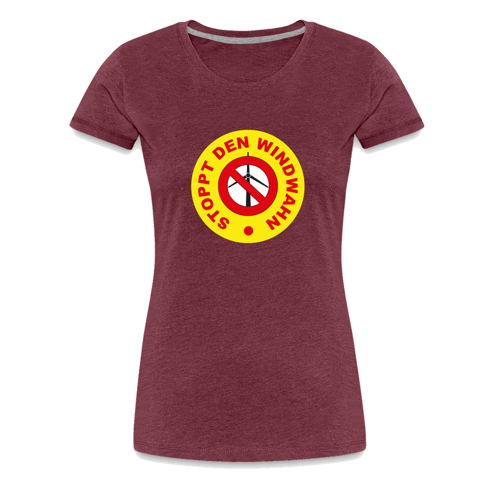 Frauen Premium T-Shirt - Bordeauxrot meliert