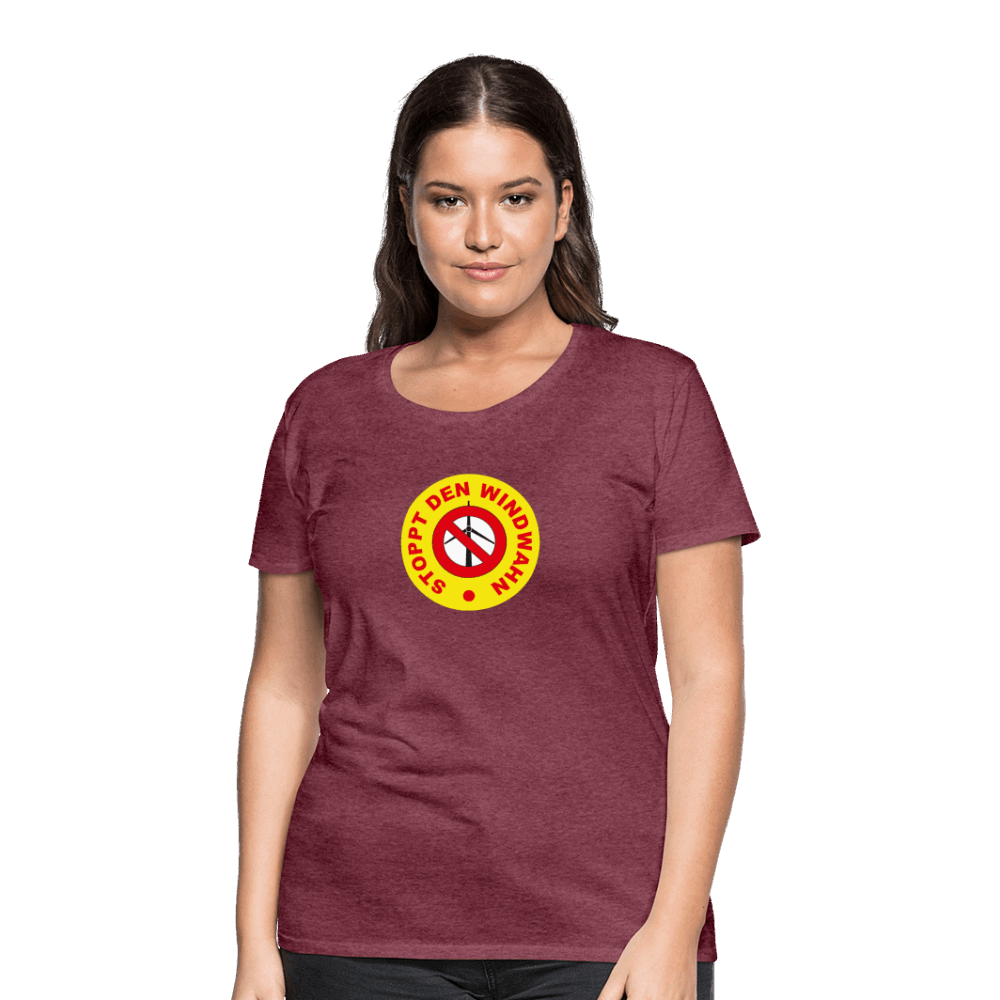 Frauen Premium T-Shirt - Bordeauxrot meliert