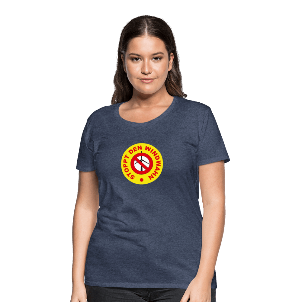 Frauen Premium T-Shirt - Blau meliert