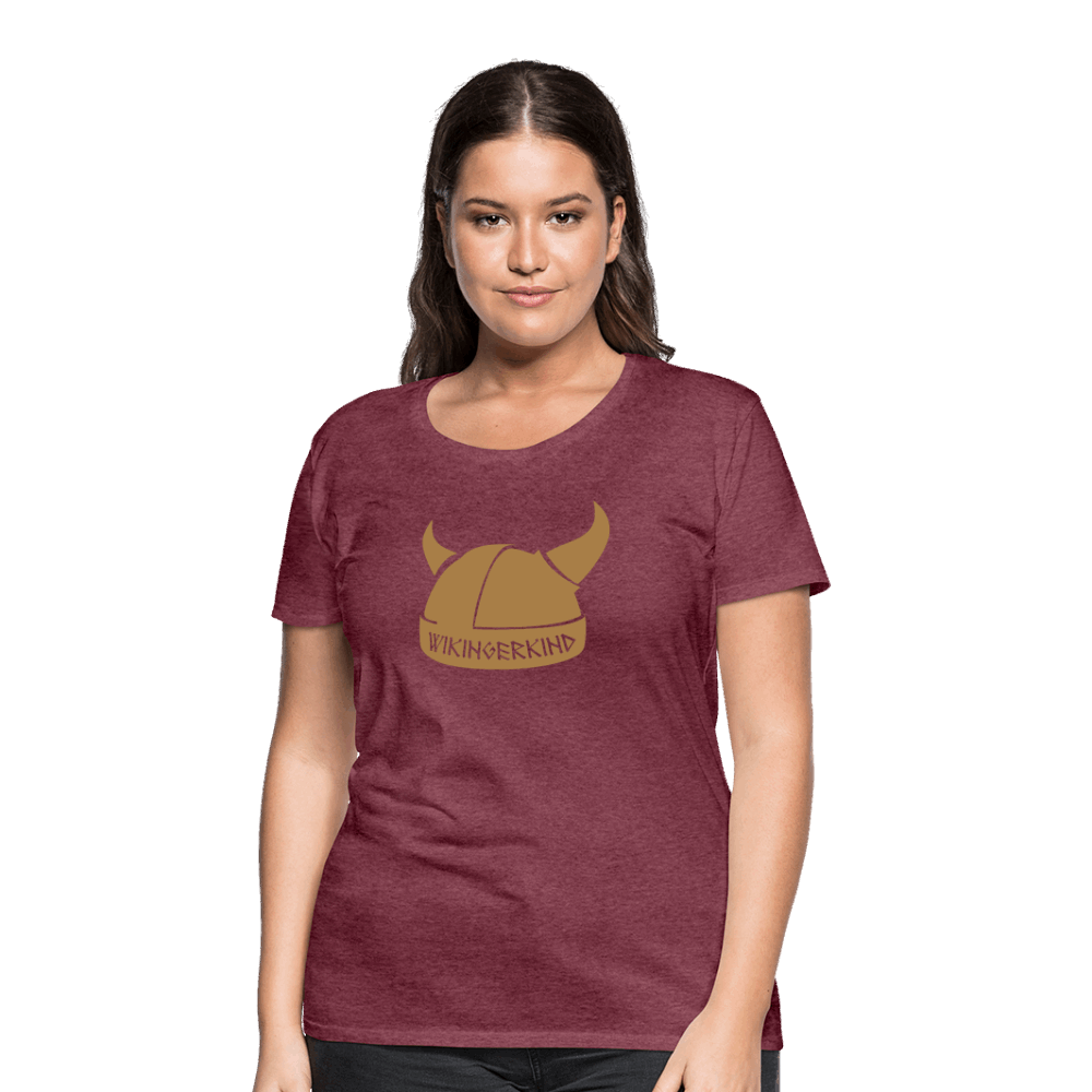 Frauen Premium T-Shirt - Bordeauxrot meliert