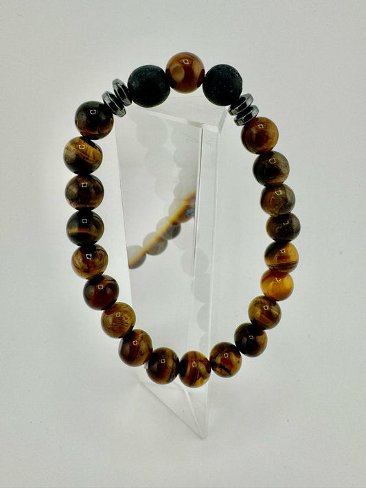 Bracelet with stone beads - Tiger