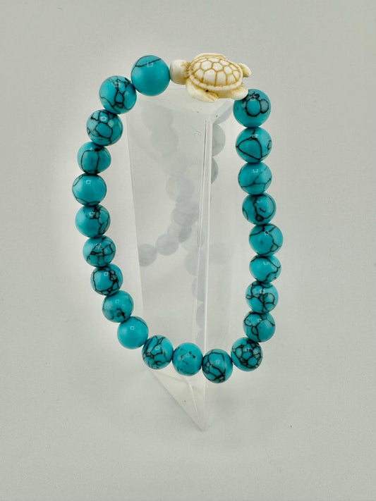 Bracelet with stone beads - mint