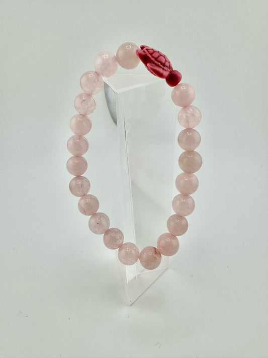 Bracelet with rose quartz beads