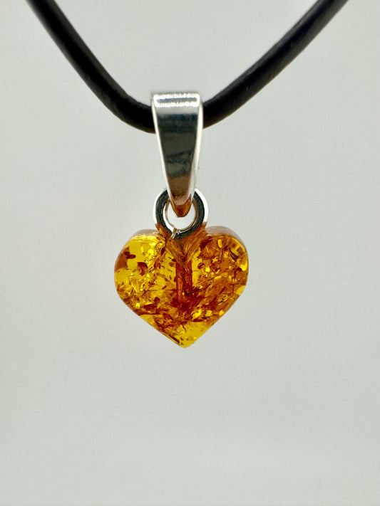 Amber heart - unique piece