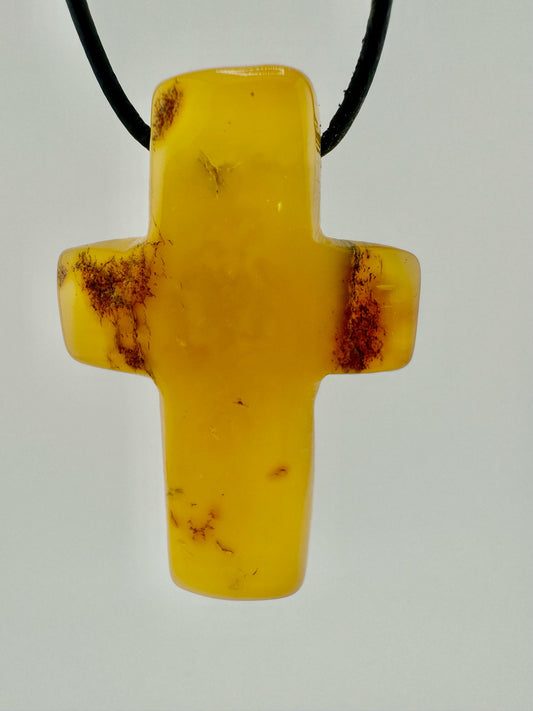 Amber cross - unique piece