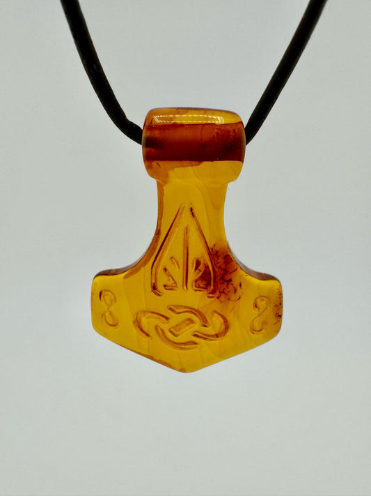 Amber Thor's hammer - unique piece