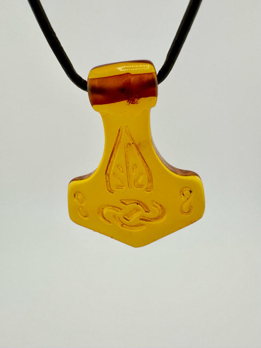 Amber Thor's hammer - unique piece