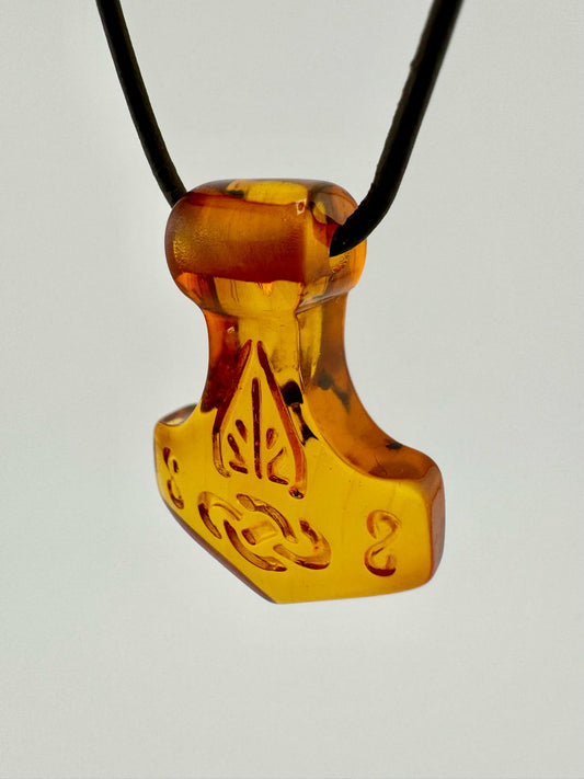 Amber Thor's hammer - unique piece