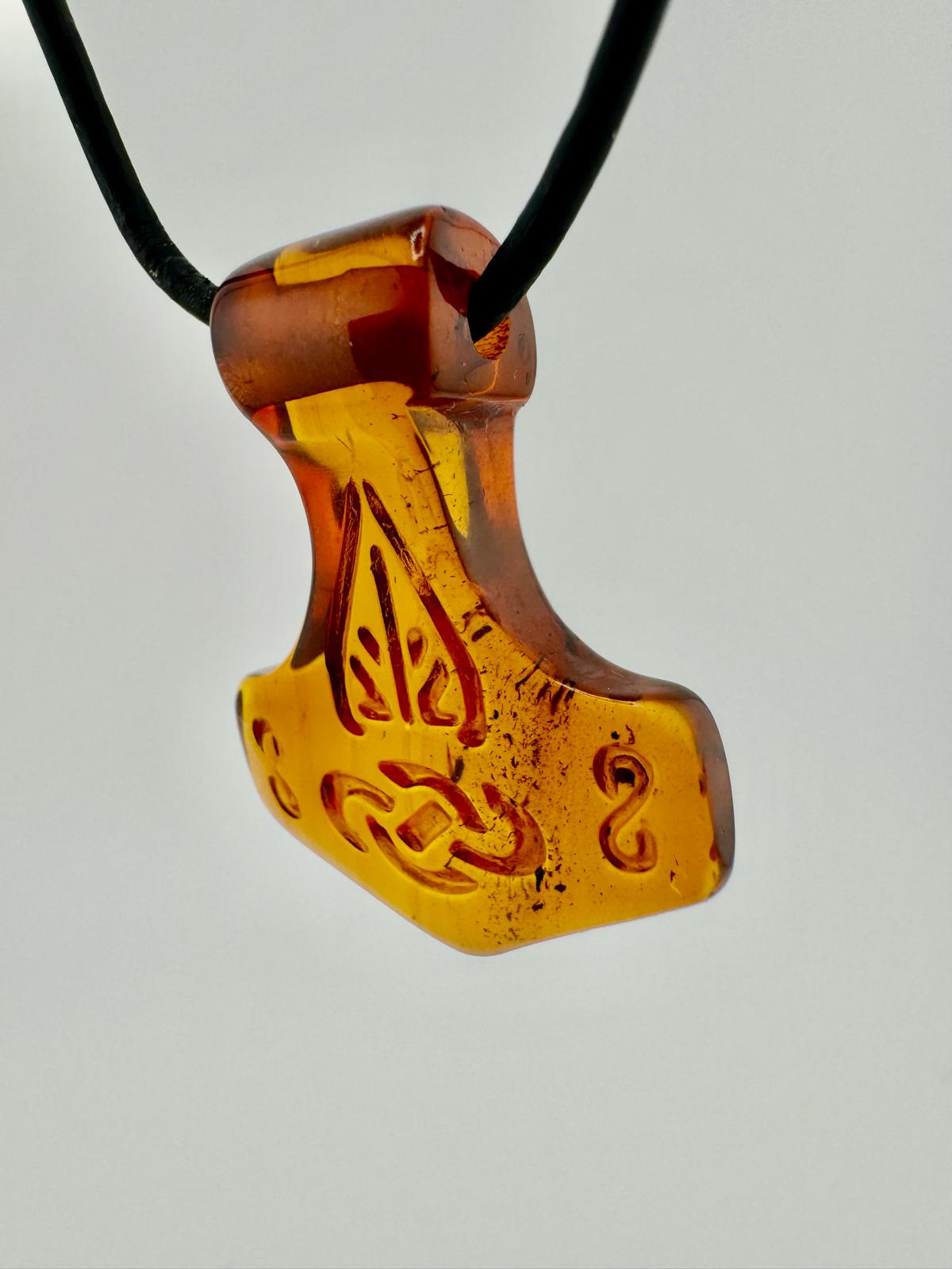 Amber Thor's hammer - unique piece