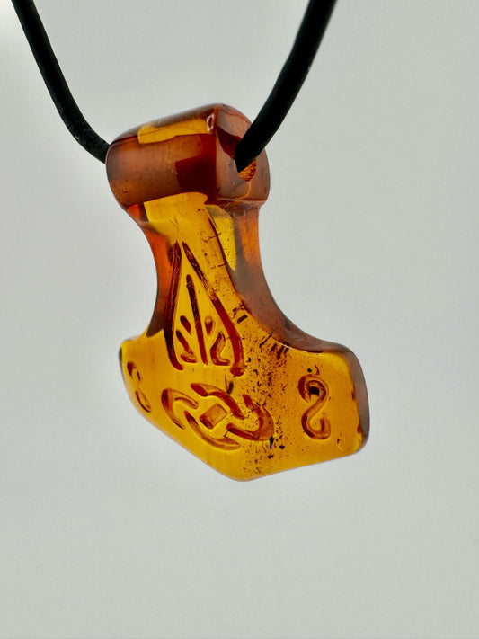 Amber Thor's hammer - unique piece