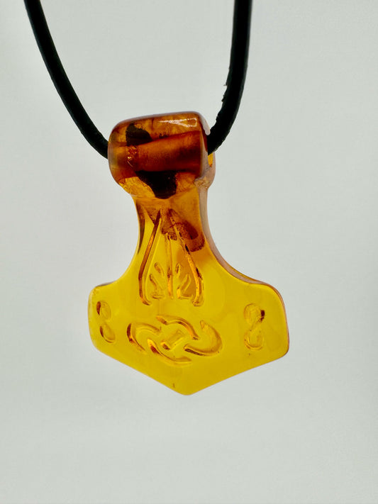 Amber Thor's hammer - unique piece