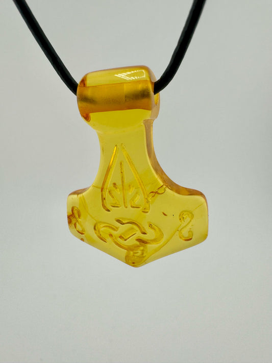 Amber Thor's hammer - unique piece