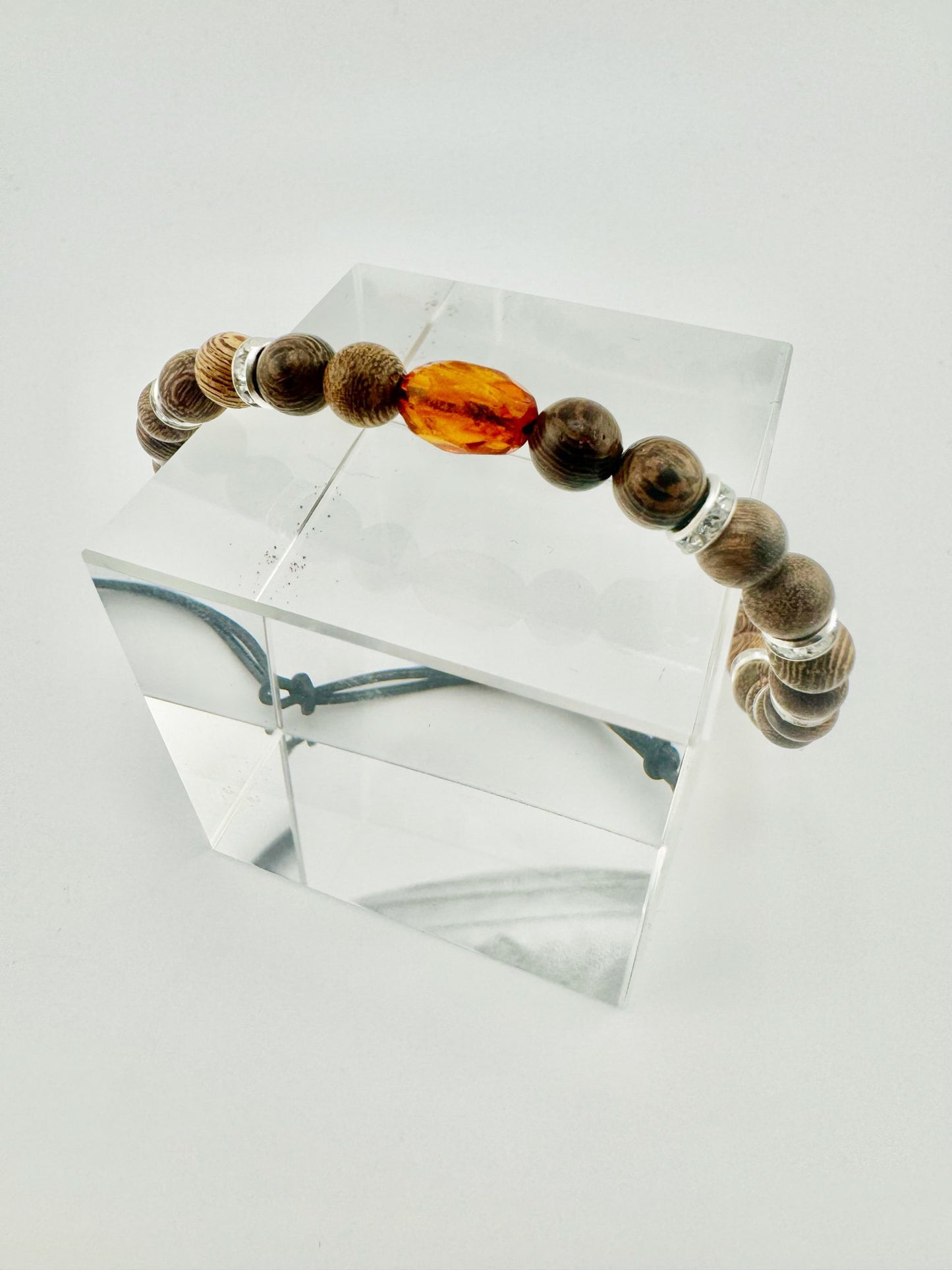 Armband Bernstein trifft Holz