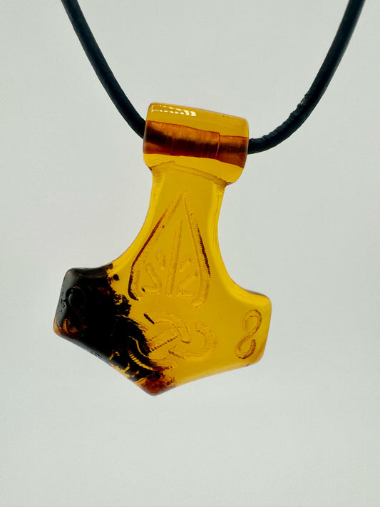 Amber Thor's hammer - unique piece