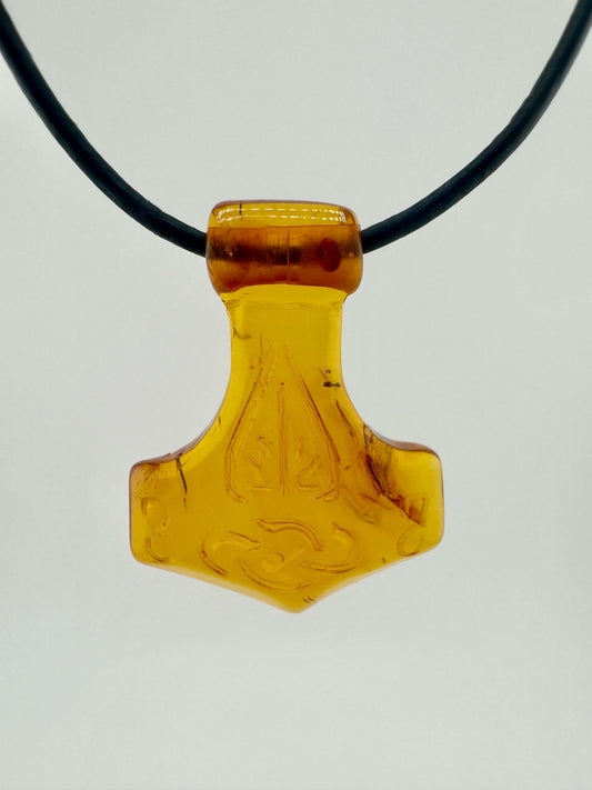 Amber Thor's hammer - unique piece