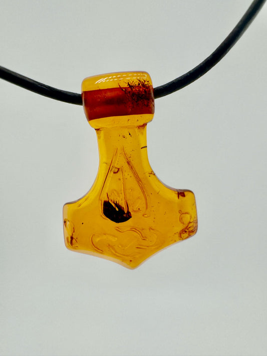 Amber Thor's hammer - unique piece