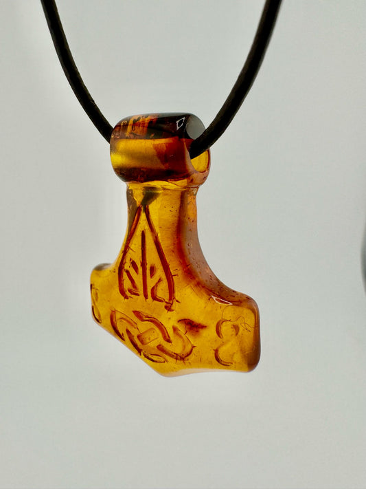 Amber Thor's hammer - unique piece