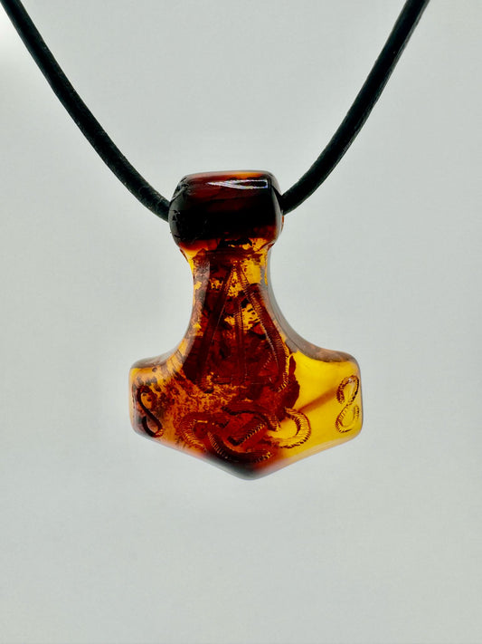 Amber Thor's hammer - unique piece