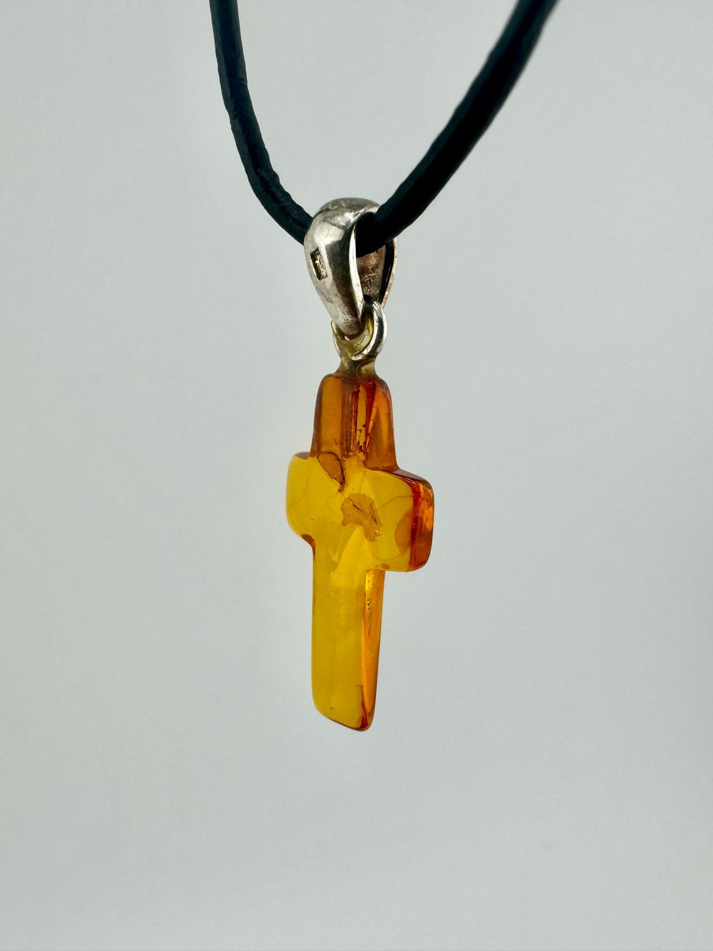 Amber cross - unique piece