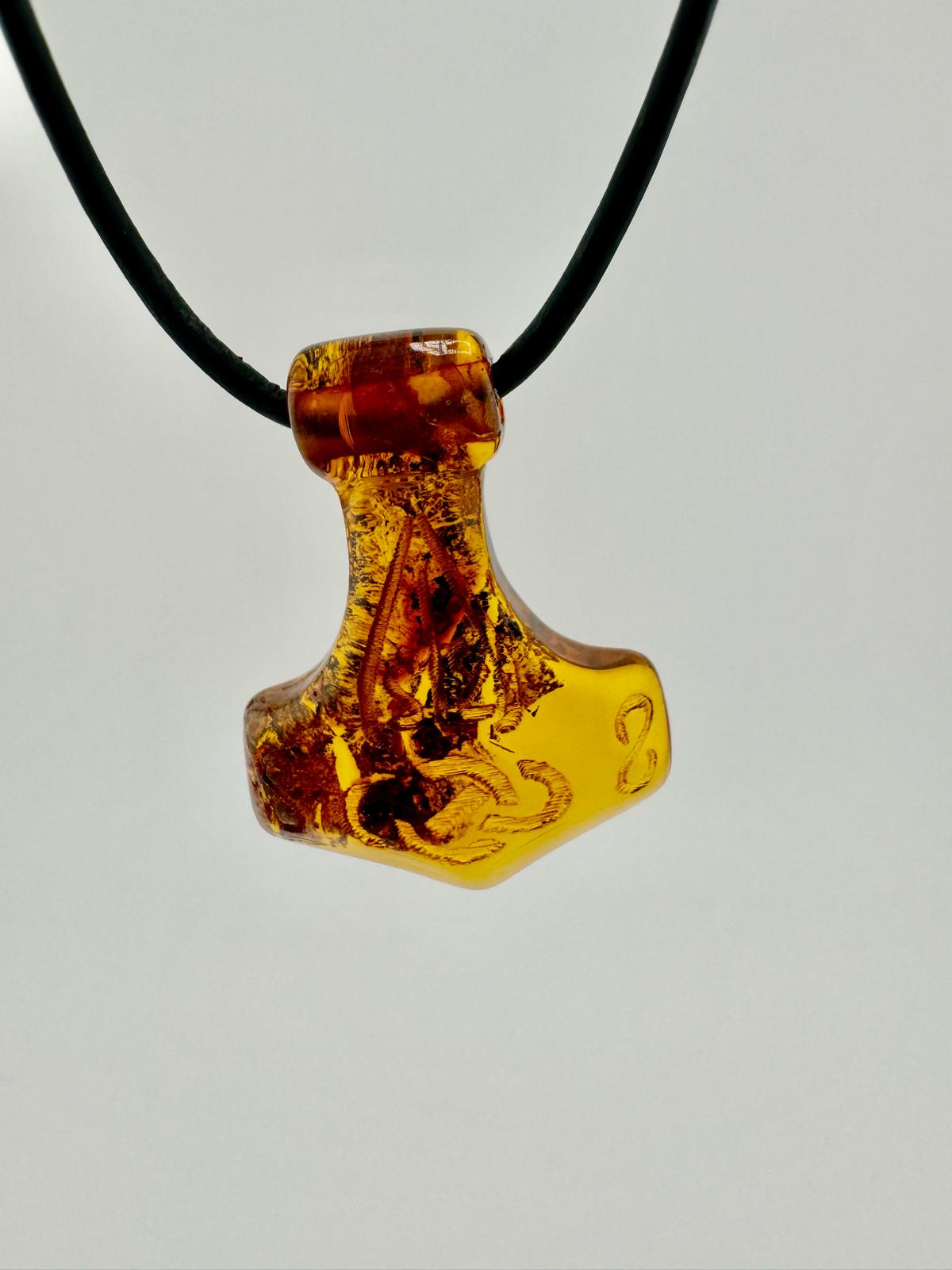 Amber Thor's hammer - unique piece