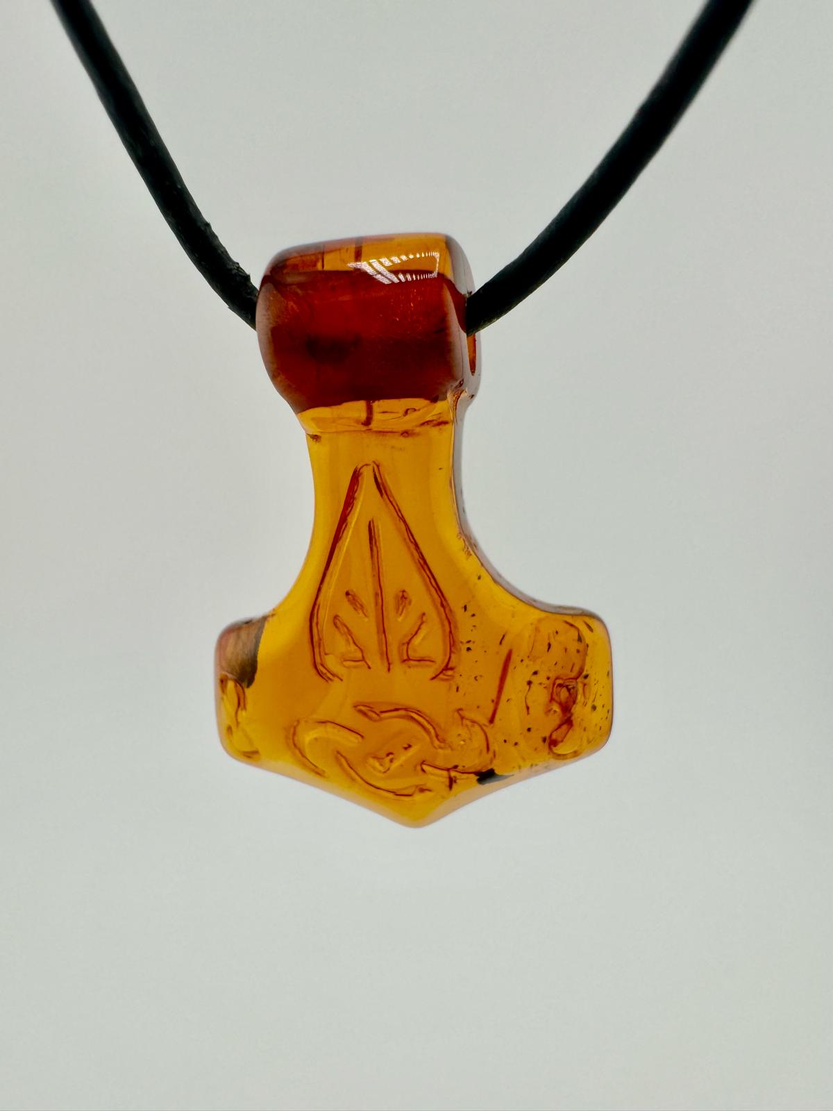 Amber Thor's hammer - unique piece