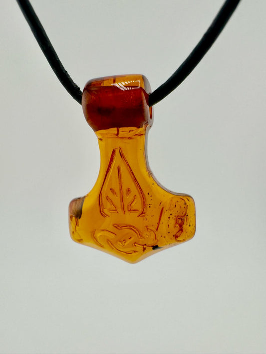 Amber Thor's hammer - unique piece