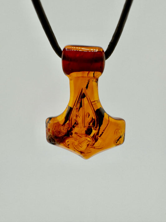 Amber Thor's hammer - unique piece