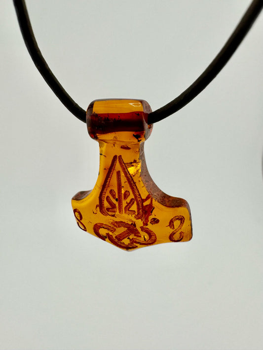 Amber Thor's hammer - unique piece