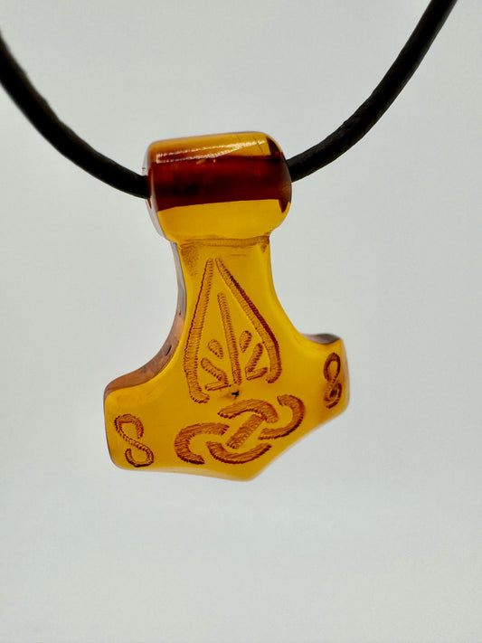 Amber Thor's hammer - unique piece