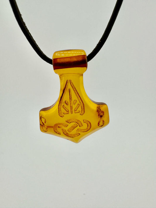 Amber Thor's hammer - unique piece