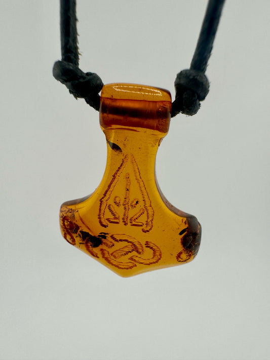 Amber Thor's hammer - unique piece