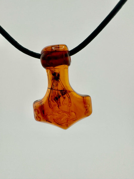 Amber Thor's hammer - unique piece