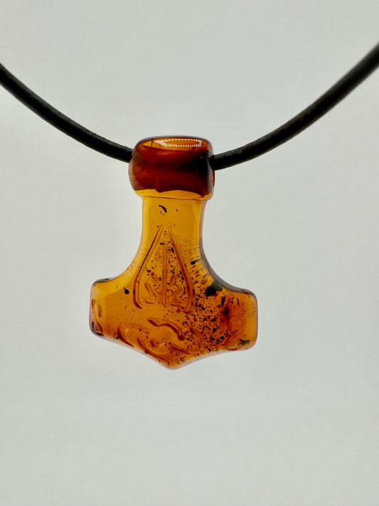 Amber Thor's hammer - unique piece