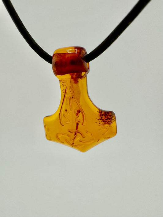 Amber Thor's hammer - unique piece