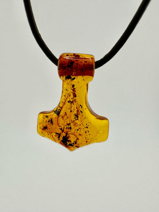 Amber Thor's hammer - unique piece