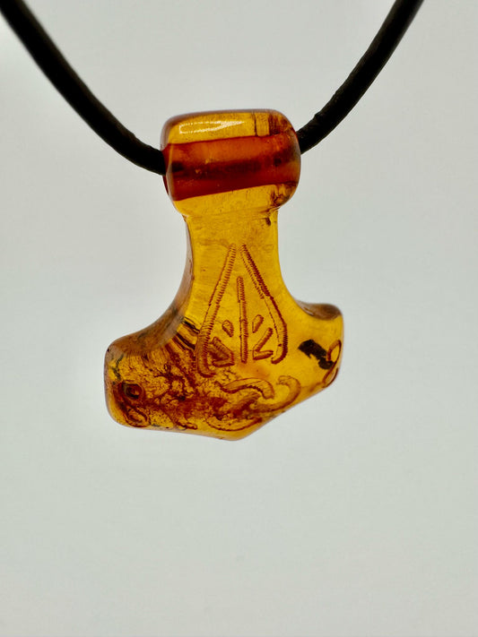 Amber Thor's hammer - unique piece