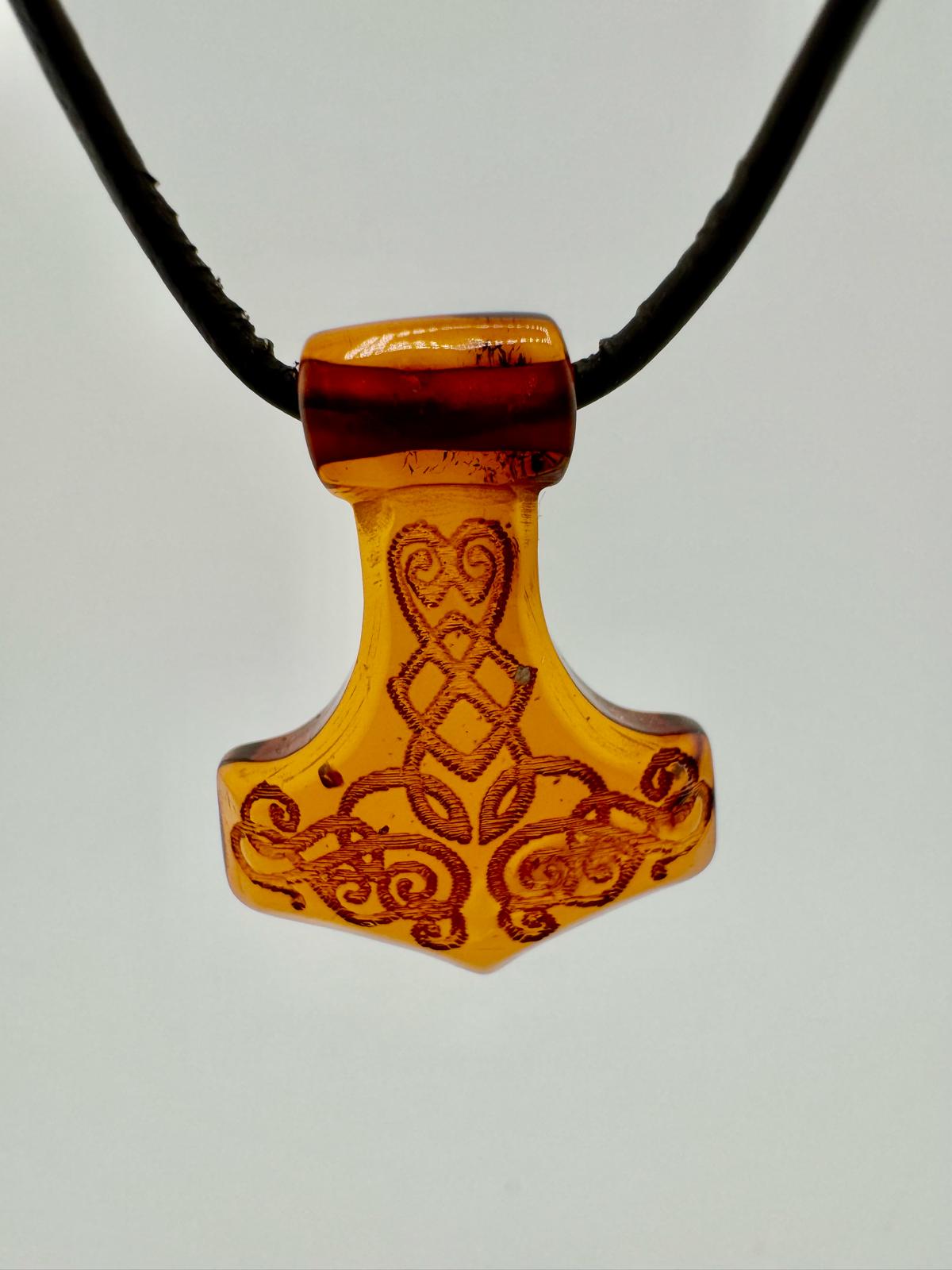 Amber Thor's hammer - unique piece