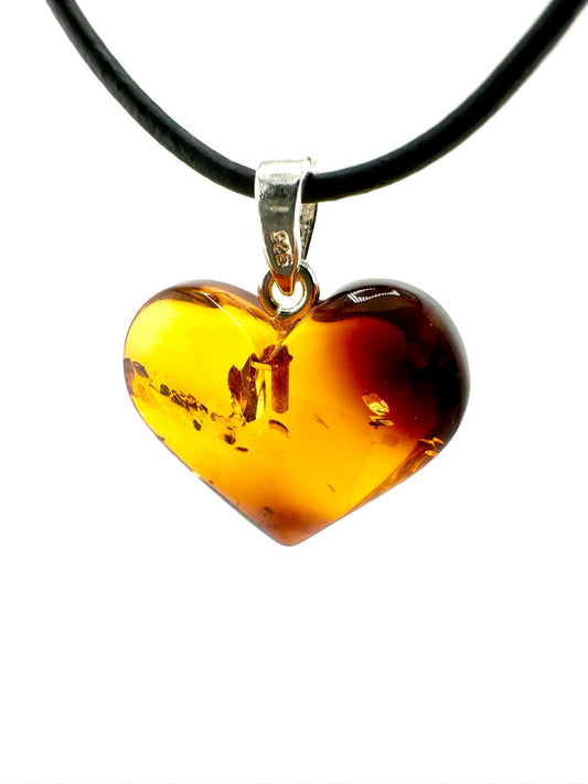 Large amber heart - unique piece