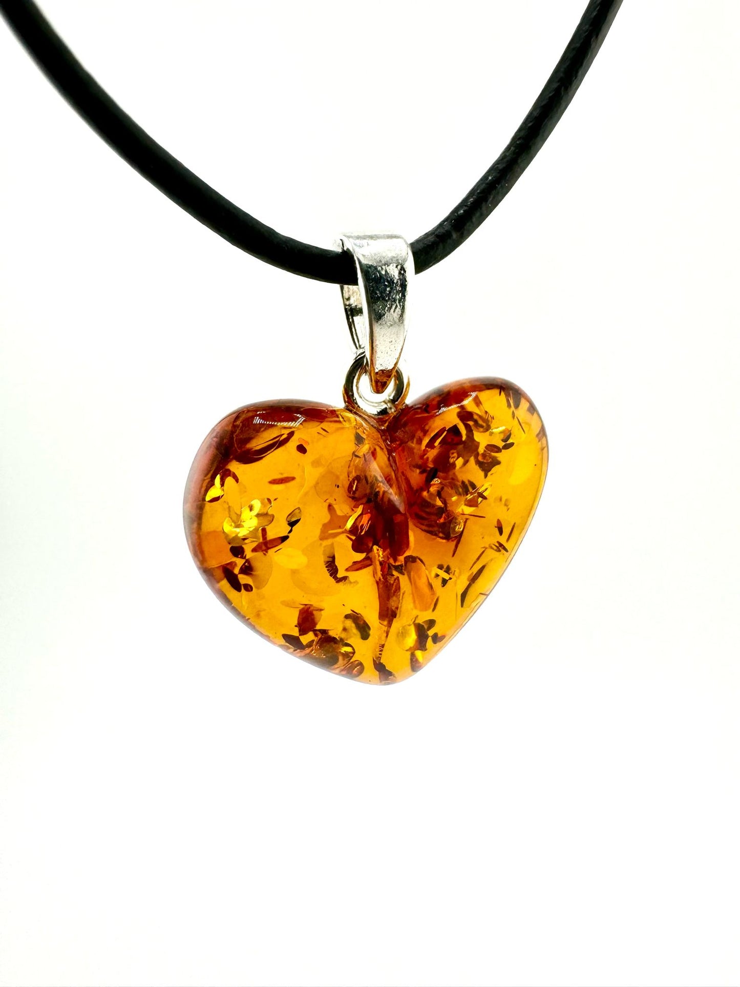 Large amber heart - unique piece