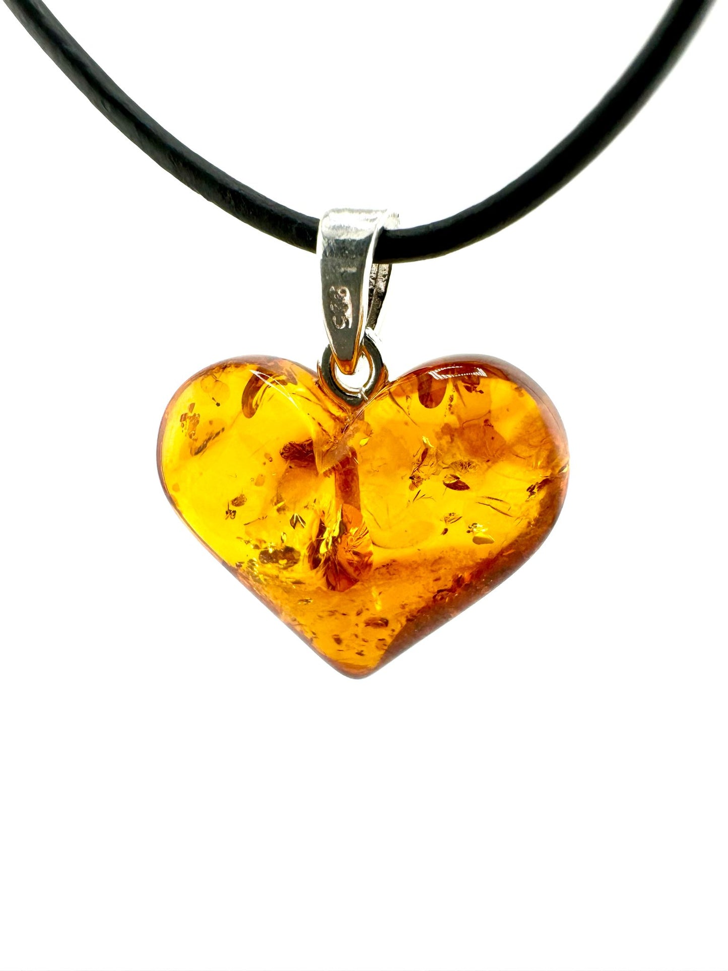 Large amber heart - unique piece