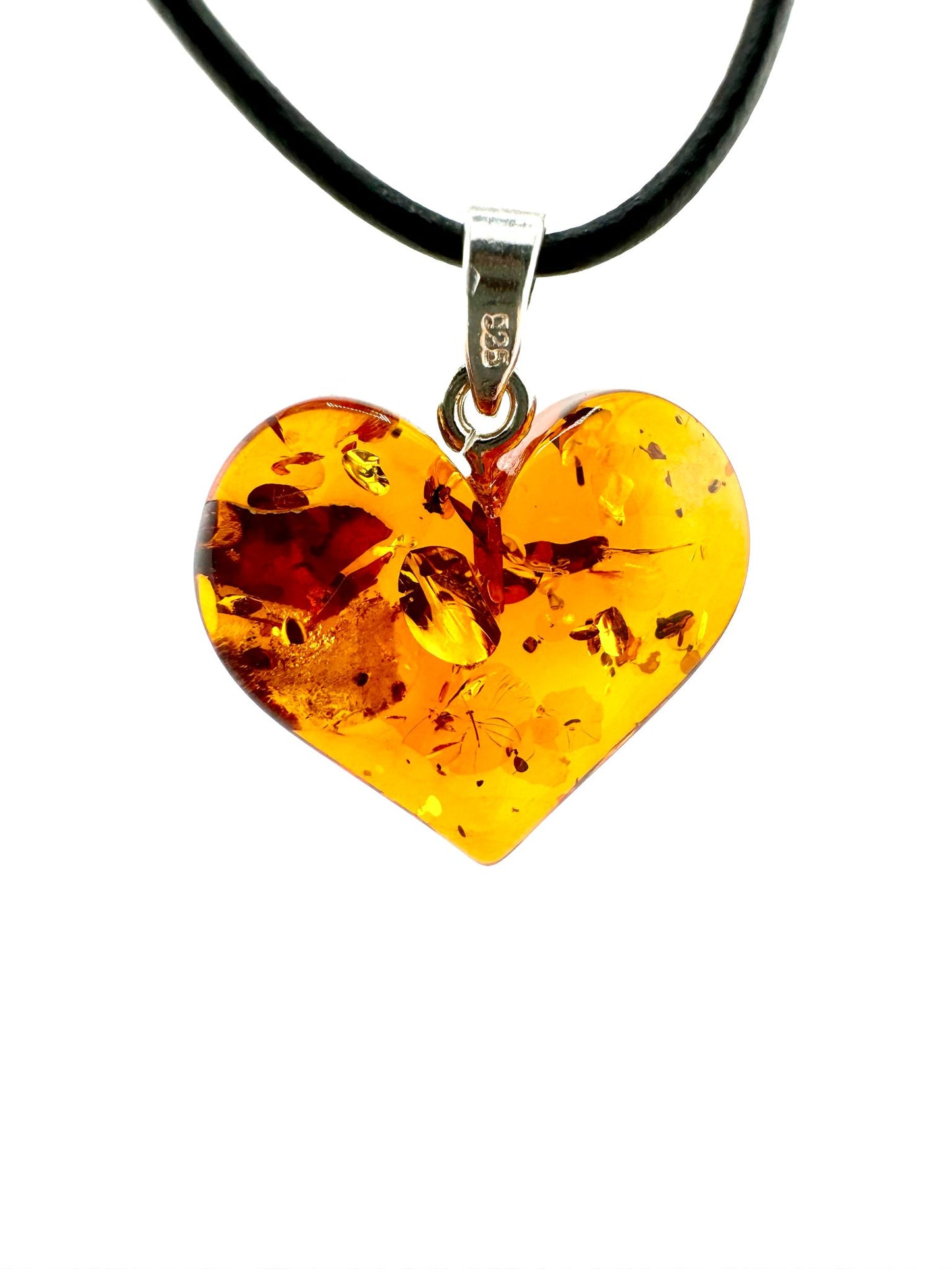 Large amber heart - unique piece