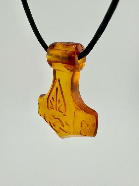 Amber Thor's hammer - unique piece