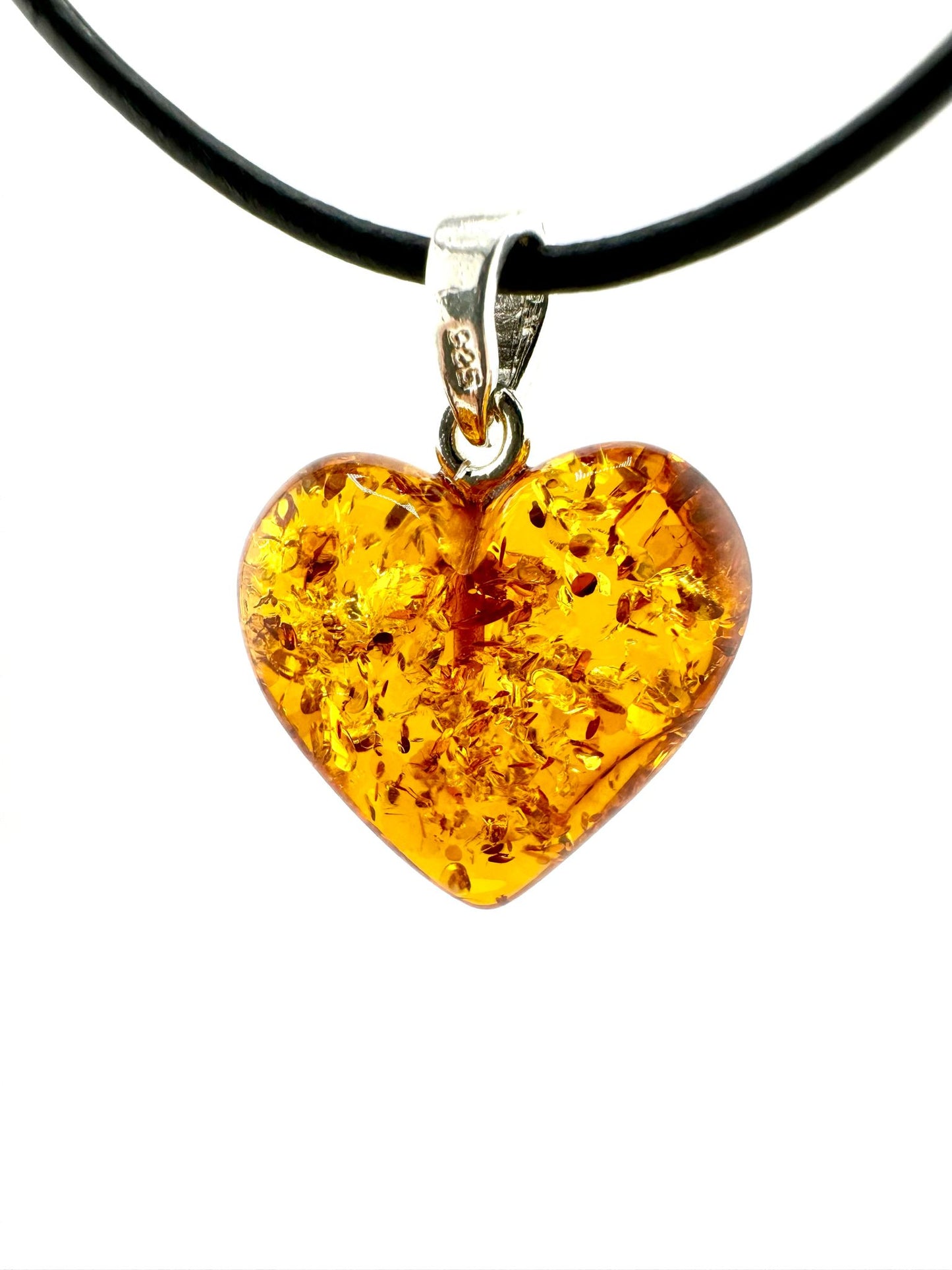 Large amber heart - unique piece