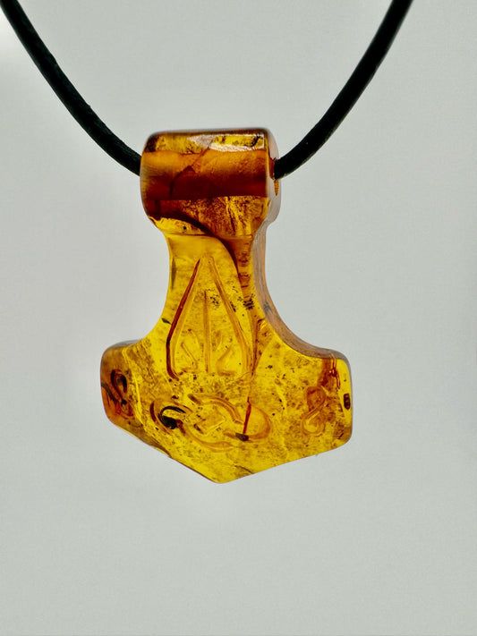 Amber Thor's hammer - unique piece