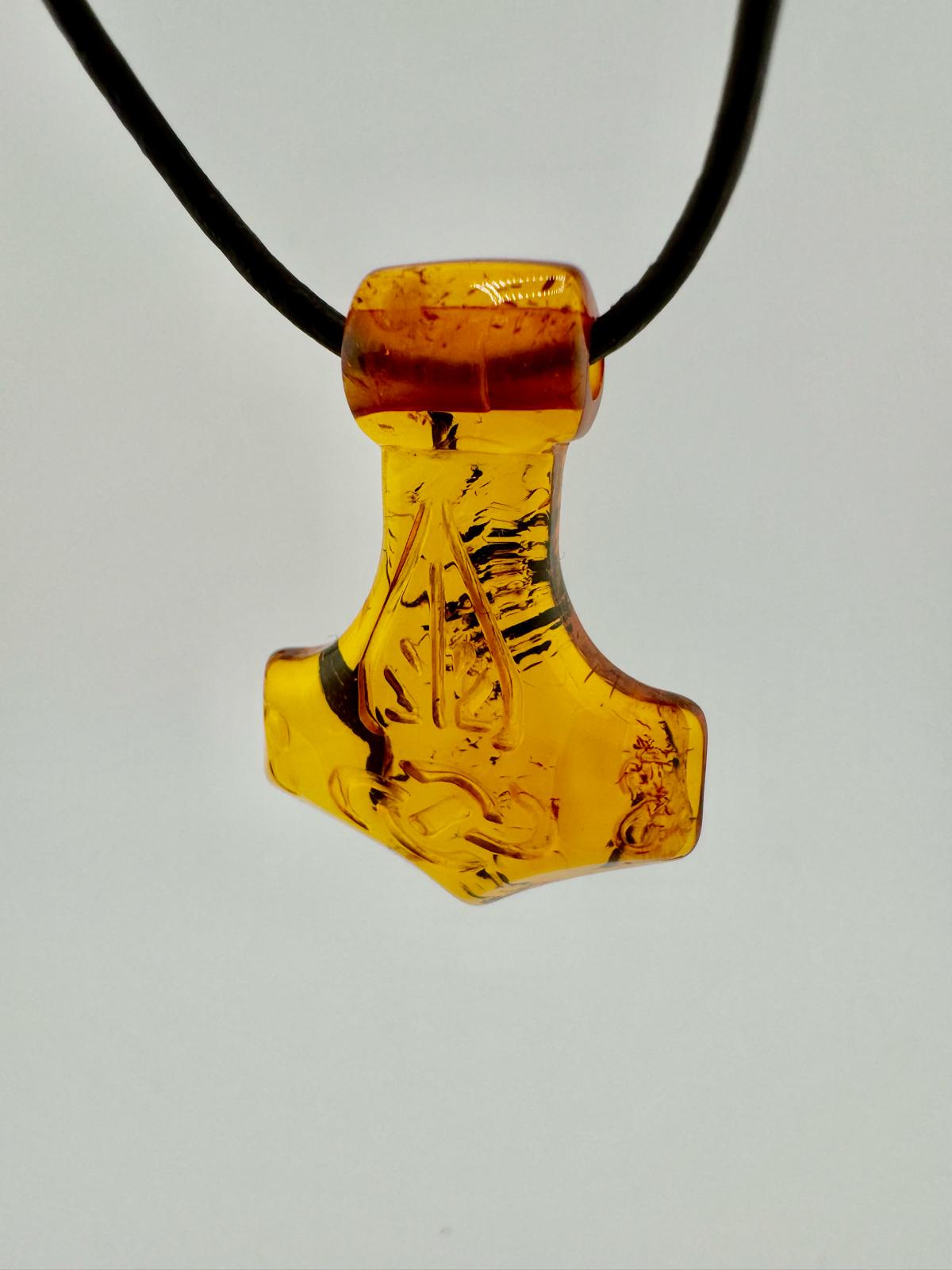 Amber Thor's hammer - unique piece