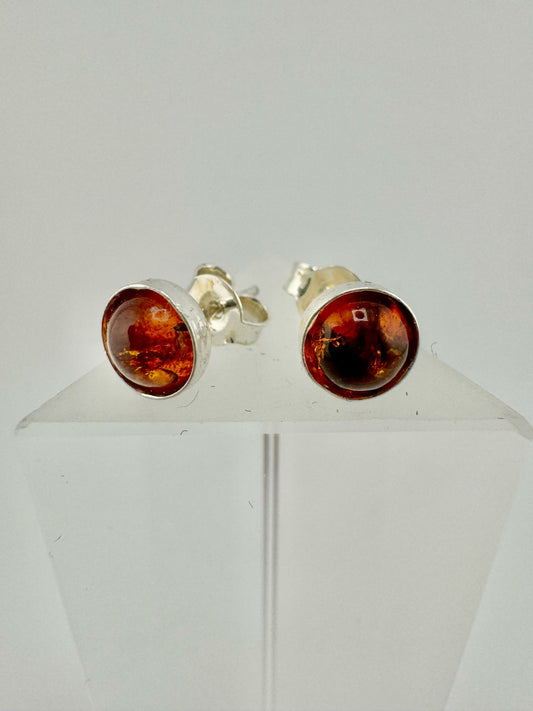 Amber stud earrings