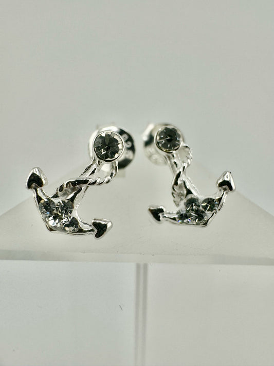 Anchor stud earrings 925 silver