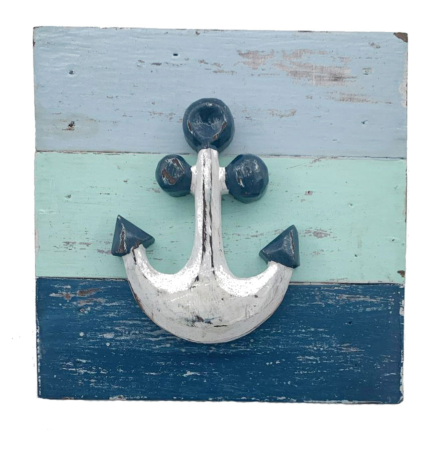 Holzschild mit Anker